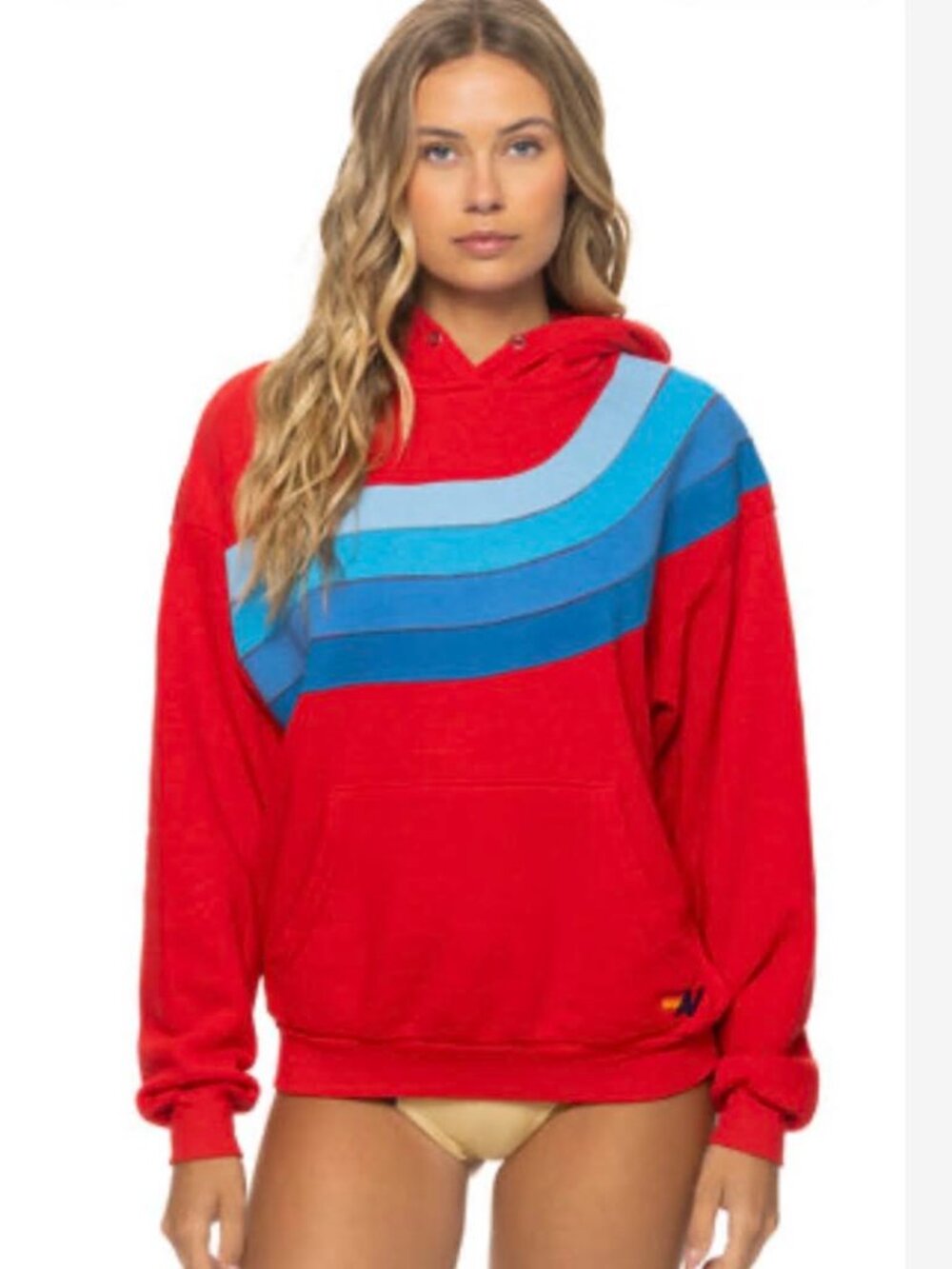 Aviator Nation Wave Stripe 4 relaxed hoodie